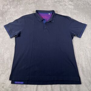 Robert Graham Polo Shirt Mens 2XL Blue Skull Accent‎ Classic Fit Casual Top